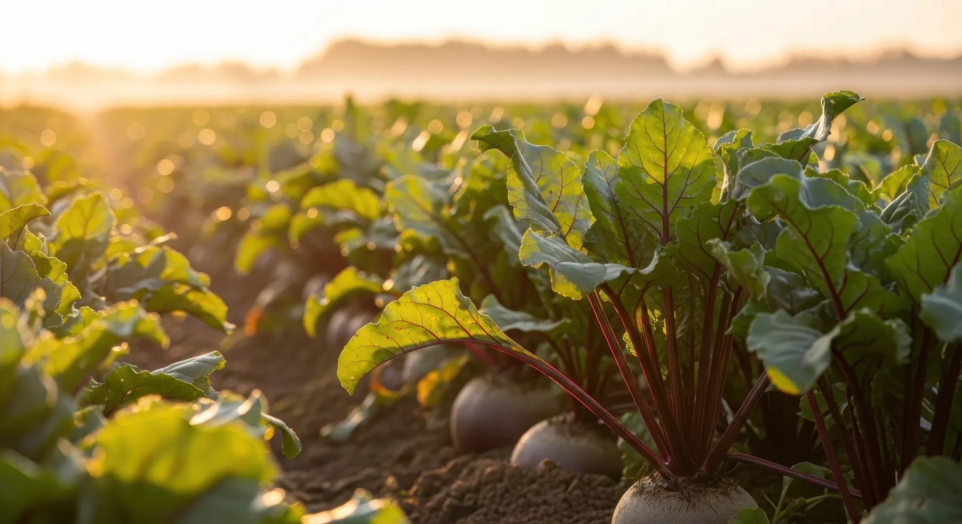 Fresh beetroot growing in the field at Mulyan near Cowra NSW